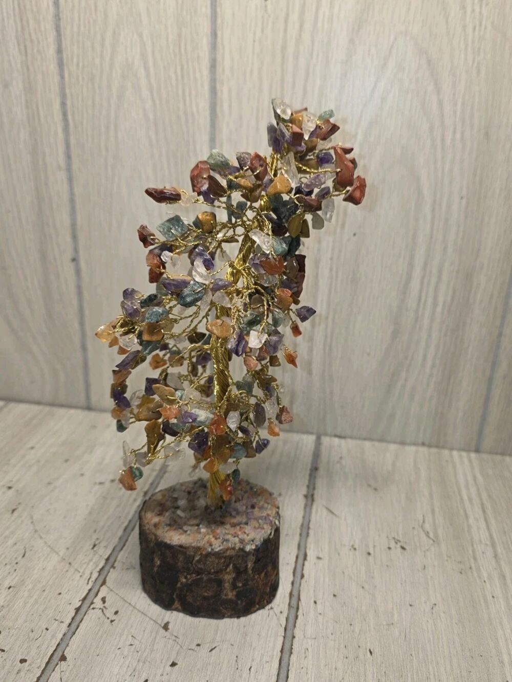 Seven Chakra Gemstone Bonsai Tree Healing Natural Stone Chrystal Tree Of Life